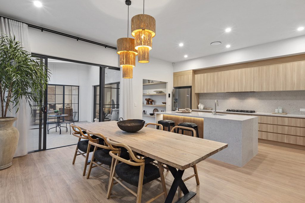 Warm woods are a leading 2023 kitchen design trends.